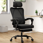 Ergonomic Office Chair with Footrest, Mesh Office Desk Chair with Headrest, High Back Computer Chair with Adjustable Lumbar S