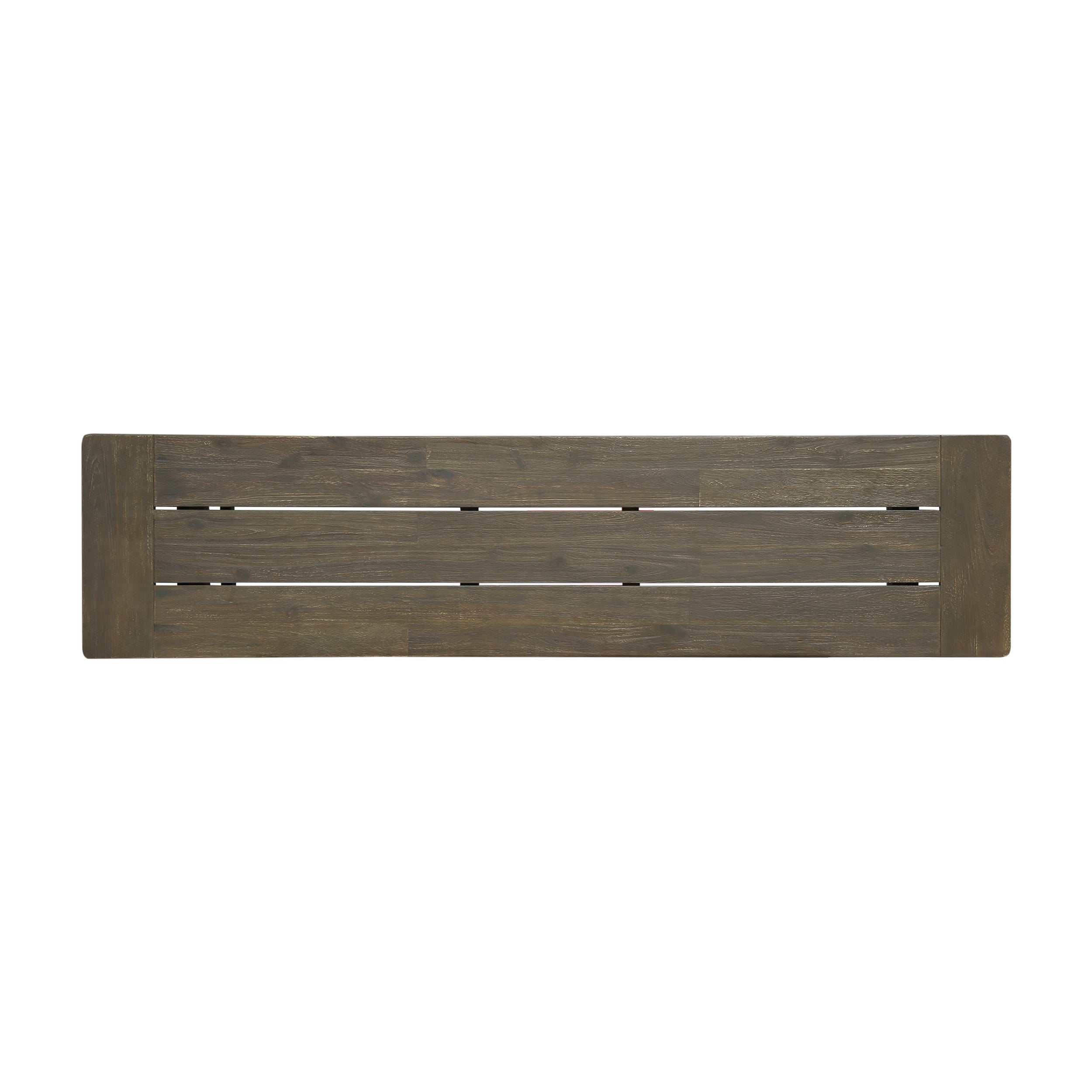 Cloud Outdoor Bench with Acacia Wood Frame and Slat Panel Design, Sandblast Grey and Black - Grand Goldman Shop