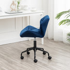 Eldon Diamond Tufted Adjustable Swivel Office Chair, Blue - Grand Goldman