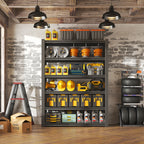 Industrial Heavy Duty 6 Tier Metal Garage Shelving Unit for Storage, Adjustable, Black, 48'W x 18'D x 82'H - Grand Goldman Shop