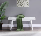 Larwich Solid Wood Slatted Bench, 41.30-Inch Long, White - Grand Goldman Shop