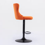 A&A Furniture,Swivel Velvet Barstools Adjusatble Seat Height from 25-33 Inch,17.7inch base, Modern Upholstered Bar Stools with Backs Comfortable Tufted for Home Pub and Kitchen Island,Orange,Set of 2 - Grand Goldman Shop
