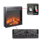 18 inch electric fireplace insert, ultra thin heater with log set & realistic flame, overheating protection - Grand Goldman Shop