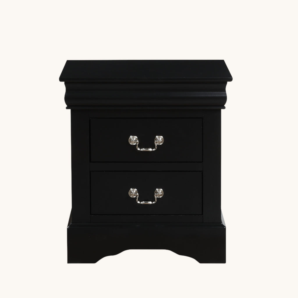 Louis Philippe III Black Finish Nightstand - Grand Goldman Shop