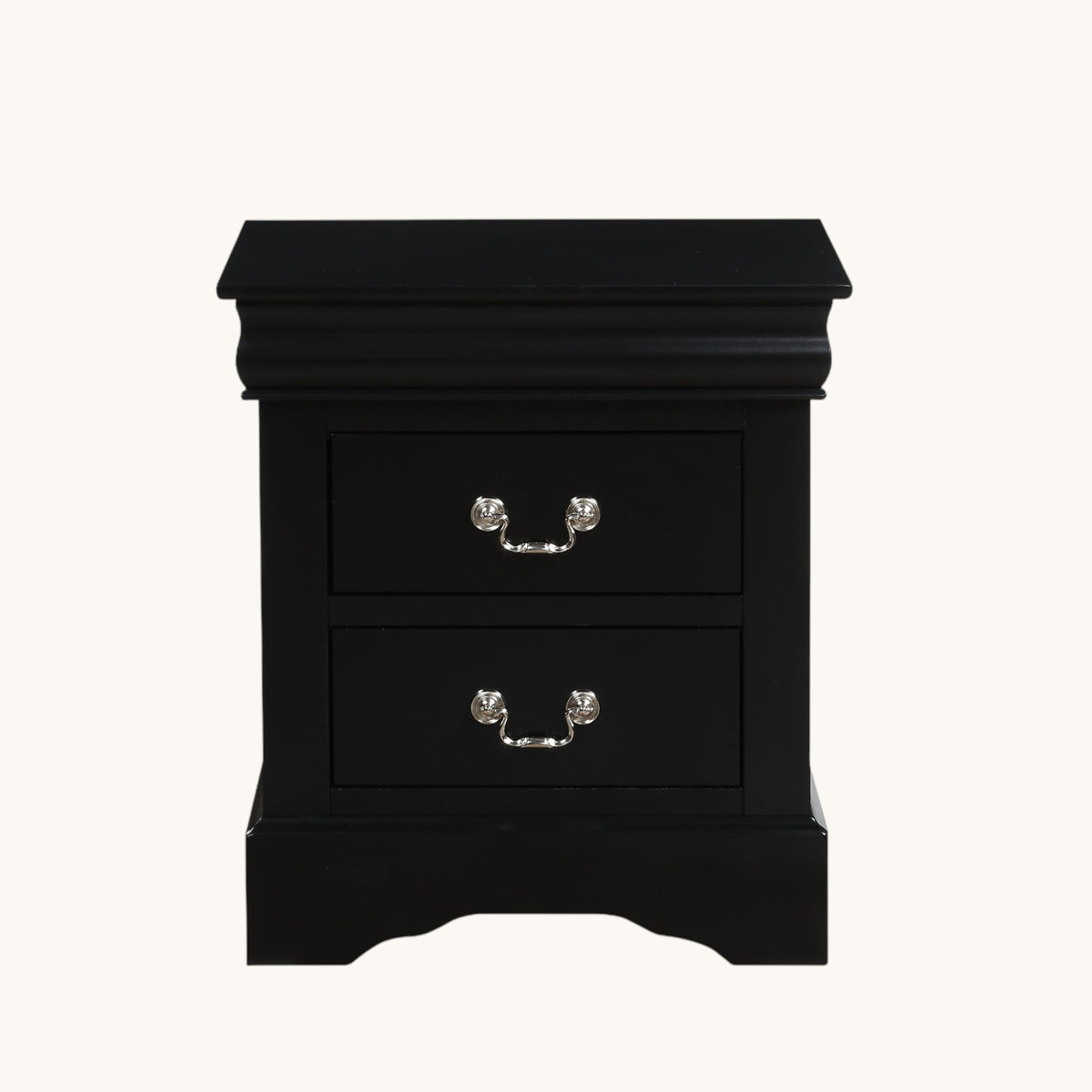 Louis Philippe III Black Finish Nightstand - Grand Goldman Shop