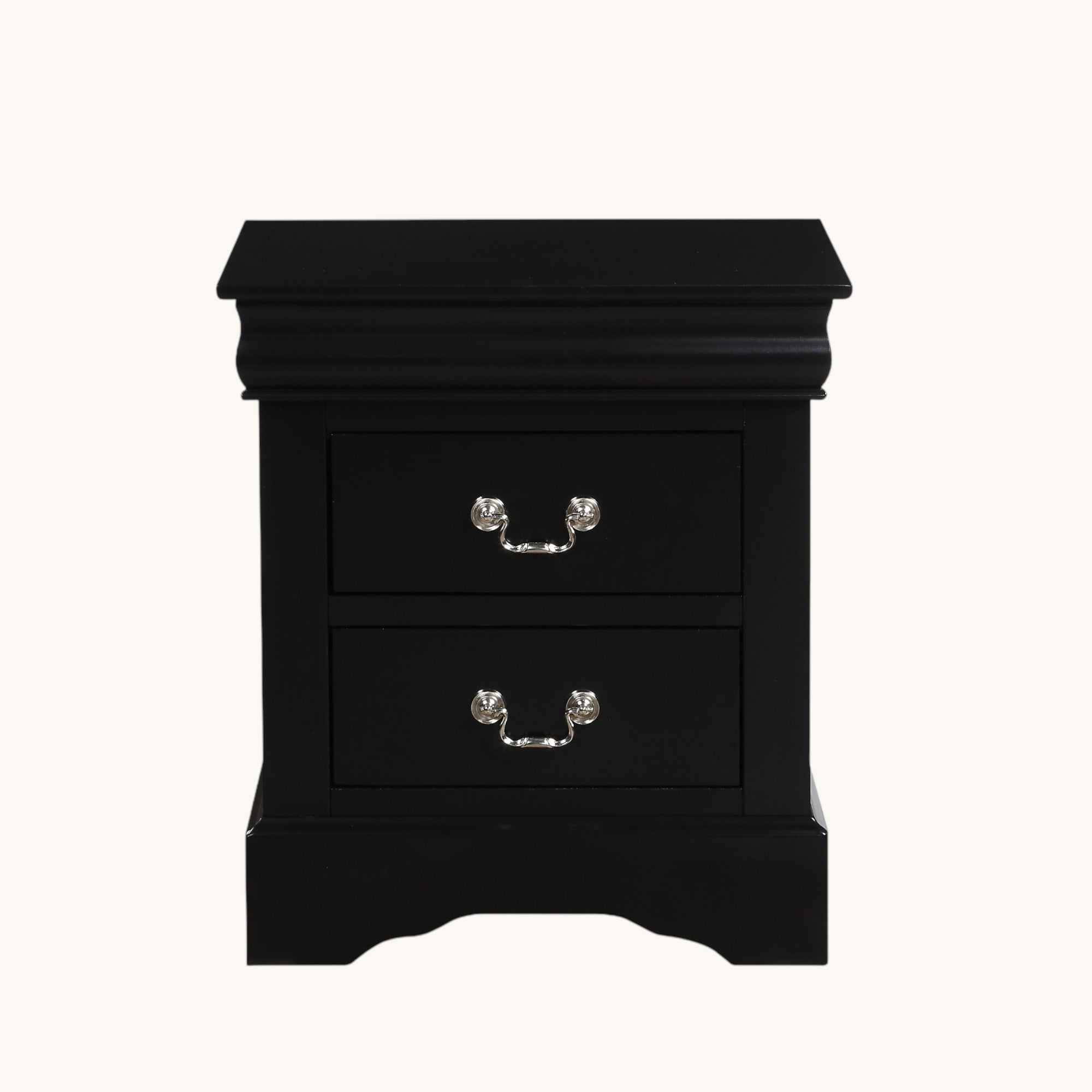 Louis Philippe III Black Finish Nightstand - Grand Goldman Shop