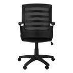 Office Chair, Adjustable Height, Swivel, Ergonomic, Armrests, Computer Desk, Work, Black Mesh, Black Metal, Contemporary, Mod
