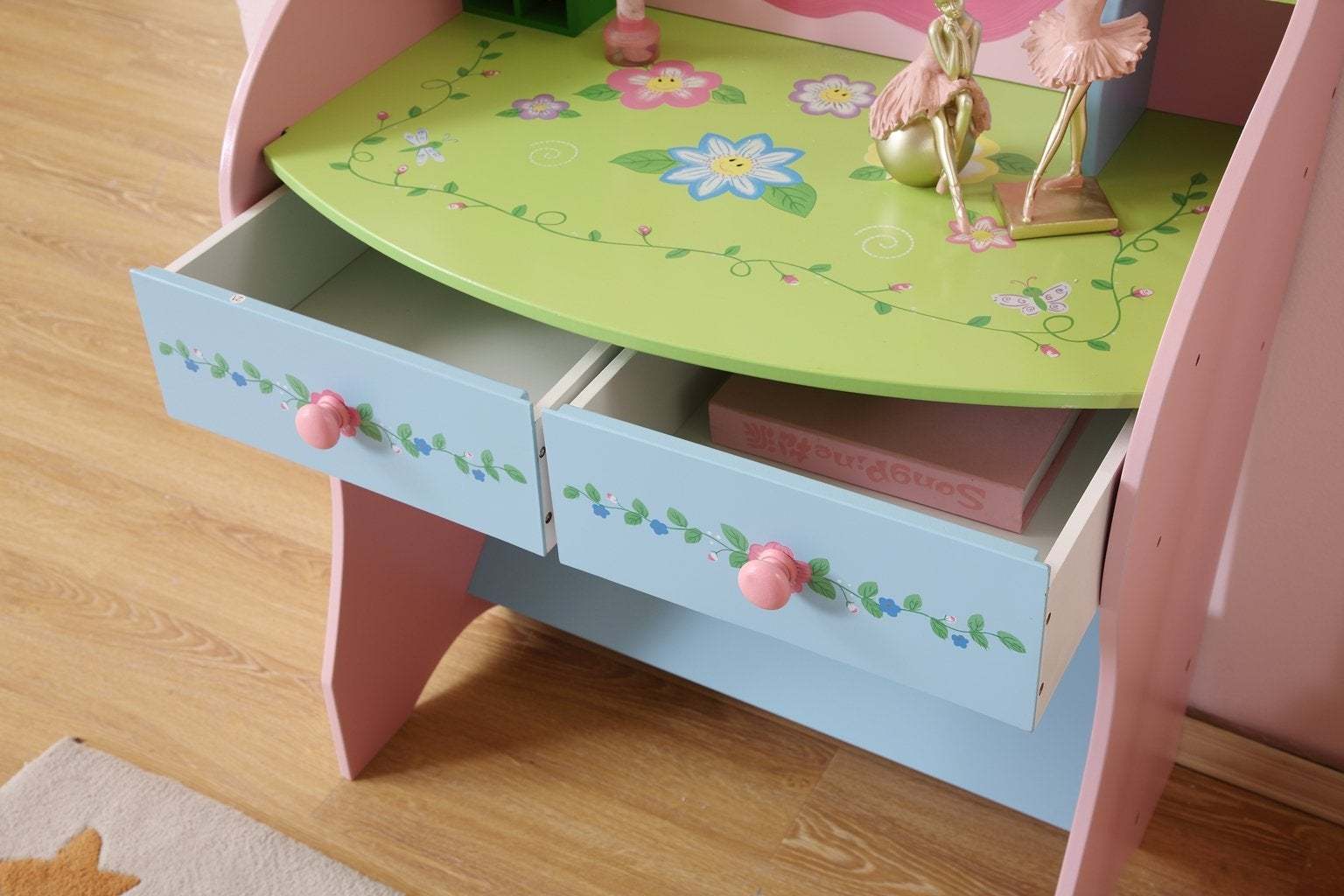 Kids Funnel Olivia the Fairy Girls Dressing Table with Chair | Premium Home Decor - Grand Goldman
