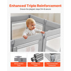 Baby Playpen, 78.7″ x 70.1″ Extra Large Toddlers Playpen, Foldable Baby Fence Play Yard with Zippered Door & Soft Breathable 
