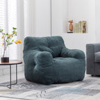 010-Soft Teddy Fabric Tufted Foam Bean Bag Chair With Teddy Fabric Green - Grand Goldman Shop