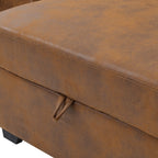 Faux Leather Fabric U-Shape Sectional Sleeper Sofa (Pull-Out Bed) With Storage Chaise - Grand Goldman Shop