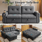 It is a multi-functional sofa, a 77-inch convertible sofa bed, and a 2-in-1 piece suitable for both sitting and lying down. Made of  Chenille fabric, it is suitable for living rooms, bedrooms - Grand Goldman Shop