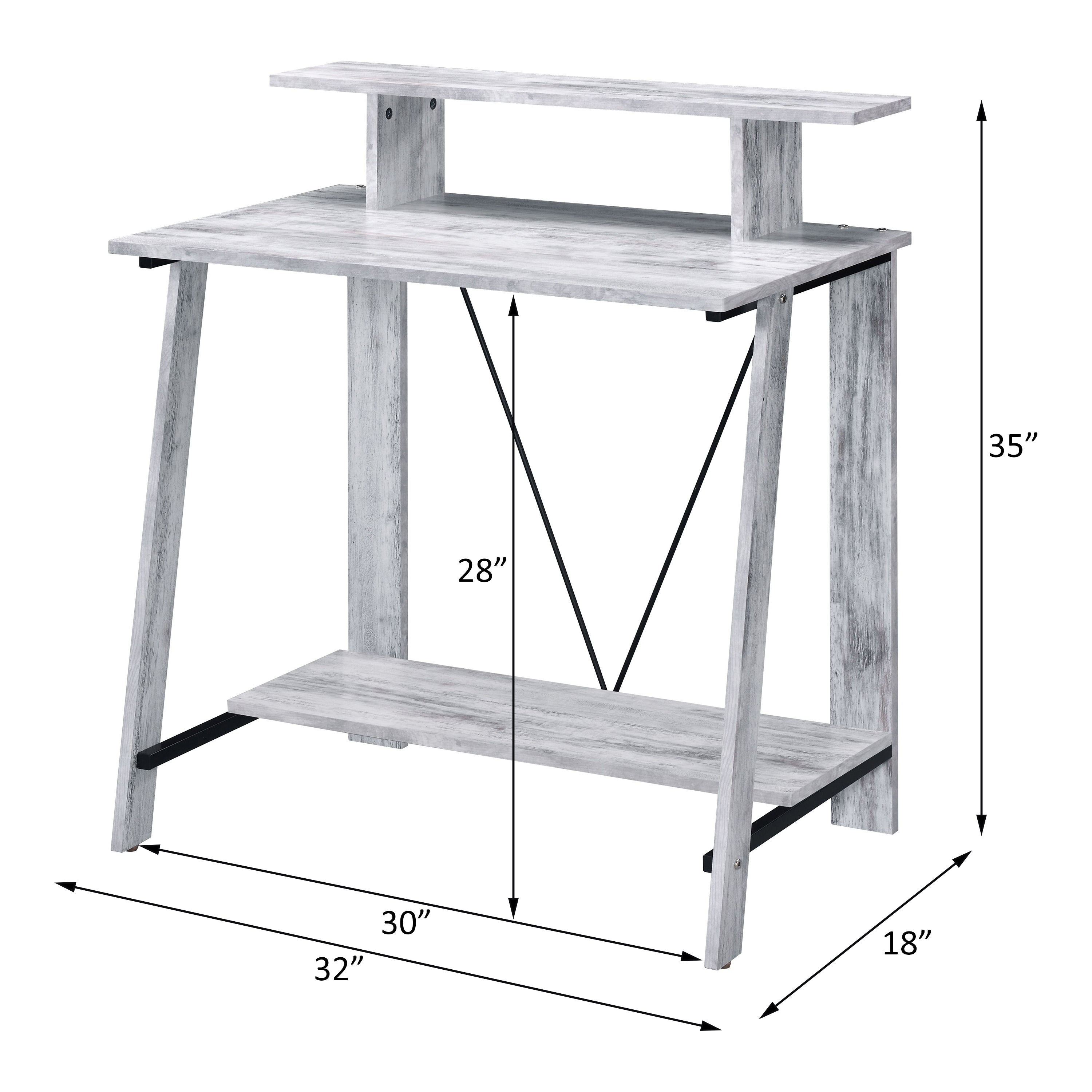 Nypho Antique White & Black Finish Writing Desk | Premium Home Decor - Grand Goldman