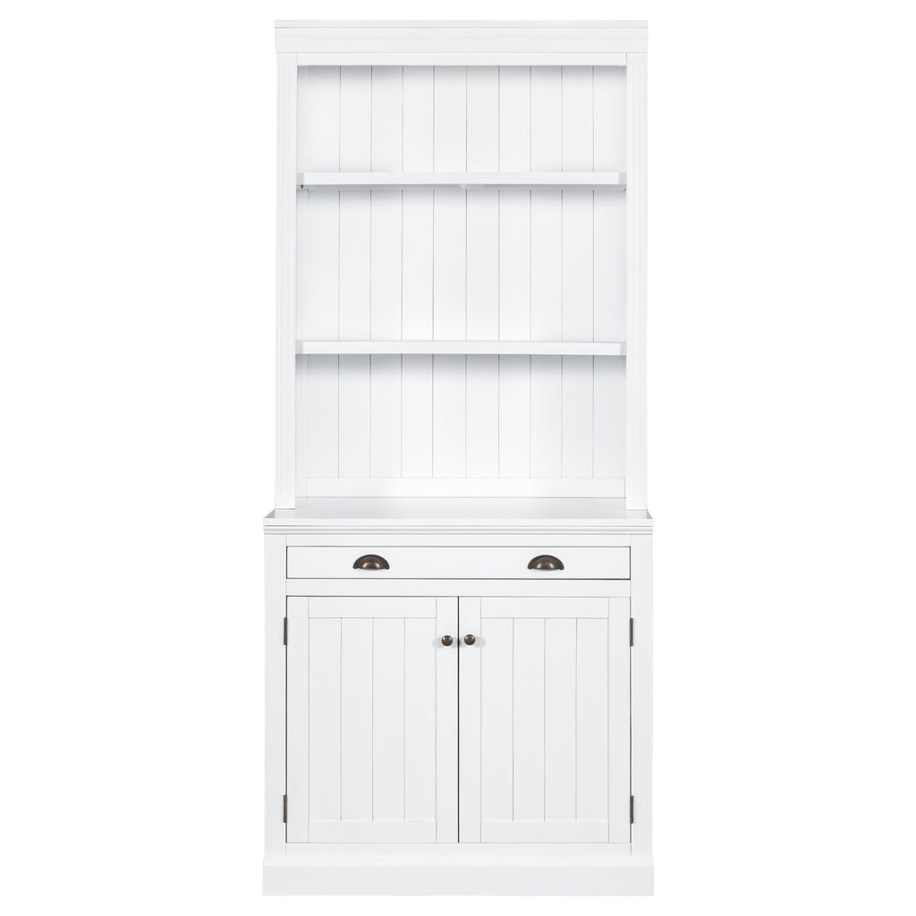 83.4'Tall Bookshelf with 3 pieces LED Lighting, Modern Bookcase with 2 Doors and 1 Drawer,Storage Bookcase with Open Shelves for Living Room,Home Office,White - Grand Goldman Shop