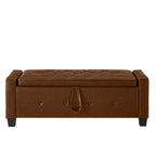 48' Ottoman Bench with Storage, Bench for Bedroom,Living Room,Hallway, Upholstered Tufted Faux Leather PU Ottoman Brown - Grand Goldman Shop