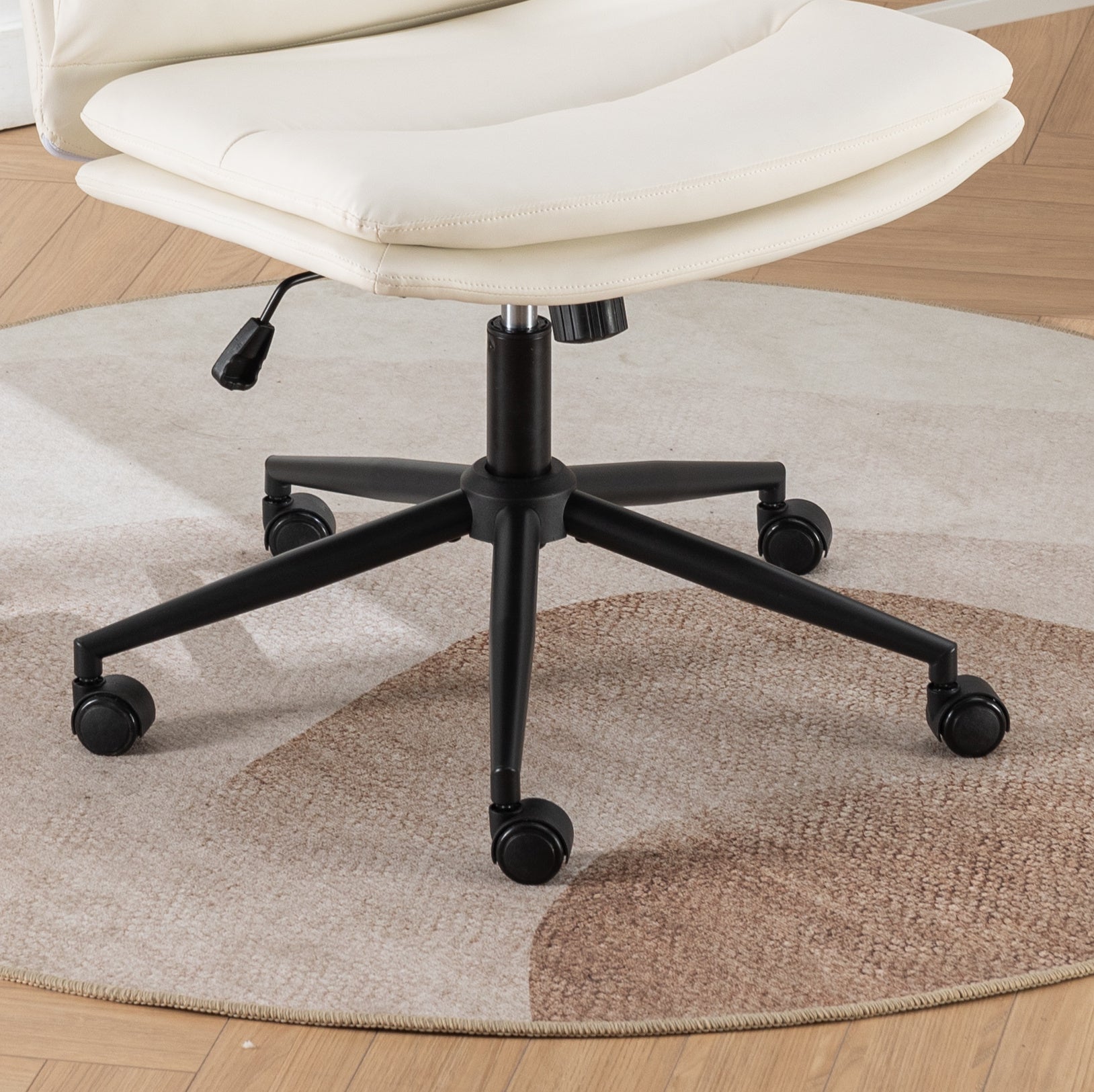 Bizerte Adjustable Swivel Criss-Cross Chair, Wide Seat/ Office Chair /Vanity Chair, White | Premium Home Decor - Grand Goldma