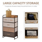 HOMCOM 5-Drawer Dresser, Fabric Drawers, 4-Tier Storage Organizer for Bedroom Entryway, Tower Unit with Steel Frame Wooden Top, Maple Wood - Grand Goldman Shop