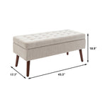 Storage Bench with Storage Bench for Bedroom End of Bed Bench Foot of Bed Bench Entryway Bench Storage Ottoman Bench 43.7' W x 18.1' D Off White Bench - Grand Goldman Shop