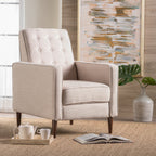 Macedonia Mid-Century Modern Button Tufted Fabric Recliner - Grand Goldman Shop