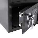 Black Steel Keypad Depository Safe with Dual PIN Codes and Anti-Fishing Baffles, 0.72 Cu Ft | Premium Home Decor - Grand Gold
