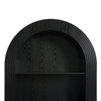 78.74' Tall Arched Bookcase, Mid Century Modern 4-Tier Arched Storage Bookcase with Open Display Storage Shelf for Dining Room, Living Room,Bedroom (Black) - Grand Goldman Shop