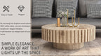 Modern minimalist circular coffee table 31.4'' with natural wood texture, stable and durable, enhancing spatial aesthetics suitable for living rooms, study rooms and offices. - Grand Goldman Shop