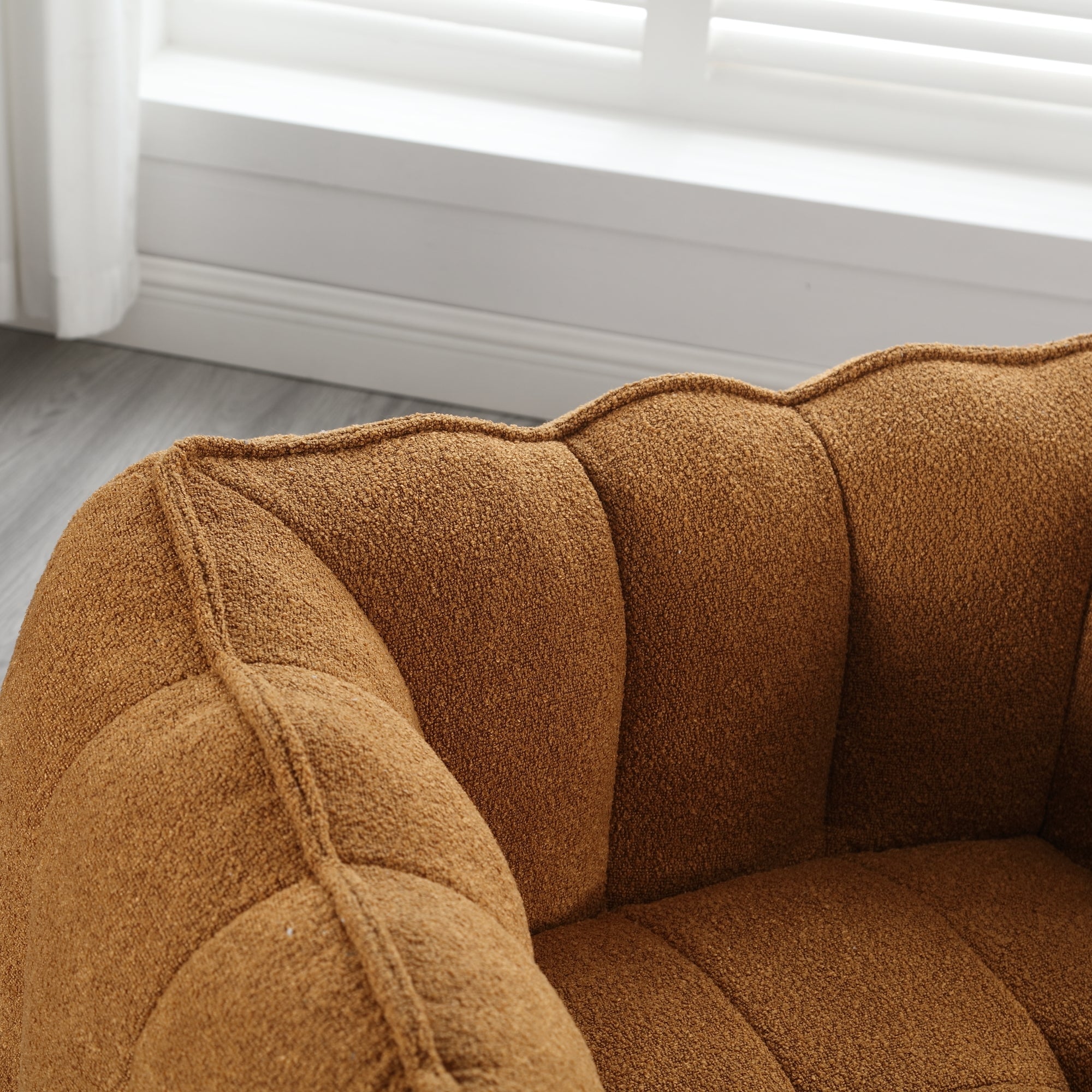 Soft Chenille Bean Bag Chair with High Resilient Foam for Living Room and Bedroom, Comfortable Square Lazy Sofa with Footstool for Adults - Grand Goldman Shop
