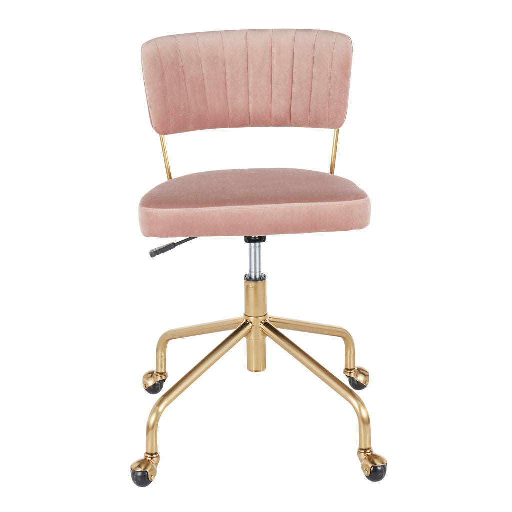 Contemporary Task Chair in Gold Metal and k Velvet | Premium Home Decor - Grand Goldman