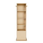 360° Rotating Makeup Cabinet in Walnut with Full-Length Mirror, Jewelry Storage, Coat Rack, 4 Open Shelves & 2 Built-In Shelves - Grand Goldman Shop
