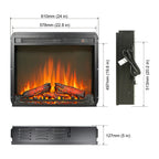 44' Electric Fireplace with Mantel for Living Room or Bedroom,23' Fireplace Insert Heater, Realistic Log and Flame Effect, Remote Control, Timer - Grand Goldman Shop