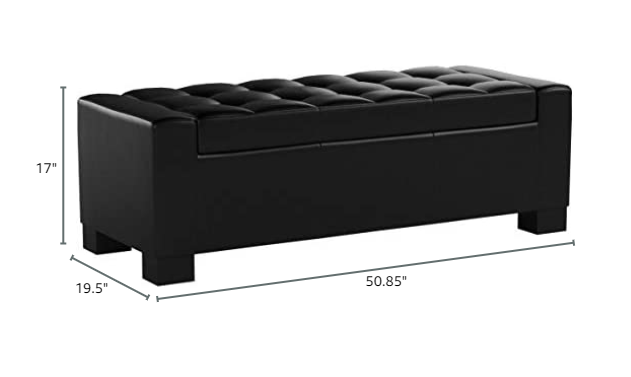 Large 51' Storage Ottoman, Tufted Storage Bench for Living Room, Entryway, or Bedroom - Grand Goldman Shop
