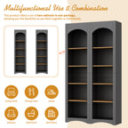 ON-TREND 3-Piece Farmhouse Entertainment Center with Storage Cabinet for TVs Up to 70', Mid-Century TV Stand with Bookshelf, Rustic Versatile Sideboard with Adjustable Shelves for Living Room, Grey - Grand Goldman Shop
