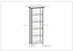 Acadian 5 Shelf Bookcase | Premium Home Decor - Grand Goldman