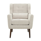 Modern Accent Chair Upholstered Foam Filled Living Room Chairs Comfy Reading Chair Mid Century Modern Chair with Chenille Fabric Lounge Arm Chairs Armchair for Living Room Bedroom (Beige) - Grand Goldman Shop