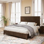 3-Piece Bedroom Set with King Bed and 2 Nightstands, Walnut Brown - Grand Goldman Shop