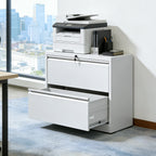 Lateral File Cabinet 2 Drawer, 35.4 Inch Wide Metal Filing Cabinet for Home Office, Locking File Cabinet with Anti-Tip Interl