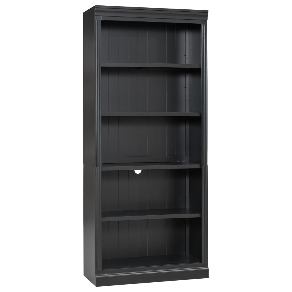 83.4' Tall Wood Bookcase with light strip,5-Tier Decor Bookshelves with Adjustable Shelves,Storage Organizer for CDs/Books/Mo
