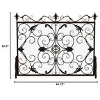 Darcie Wrought Iron Fireplace Screen Gold Finish Ornate Design 44.5 x 9.75 x 35 inches - Grand Goldman Shop