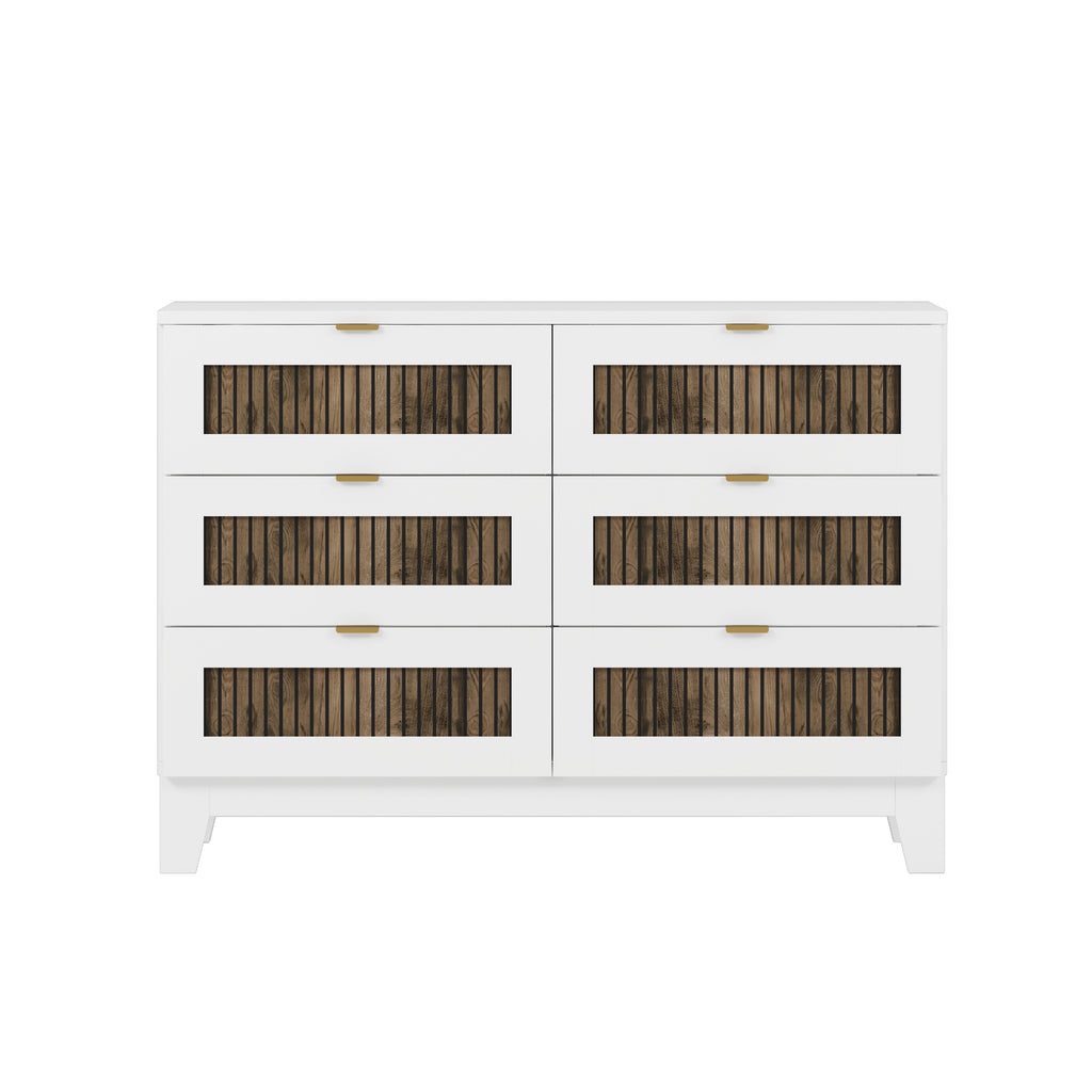 4-Pieces Bedroom Sets, Queen Size Farmhouse Platform Bed with Wooden Strip Stickers Decoration, Storage Nightstand and Dresser with Metal Handle, White(Old SKU: HL000191AAK) - Grand Goldman Shop