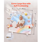 Baby Play Gym Mat Tummy Time Activity Mat with 6 Sensory Toys 35.0' x 35.0' | Premium Home Decor - Grand Goldman