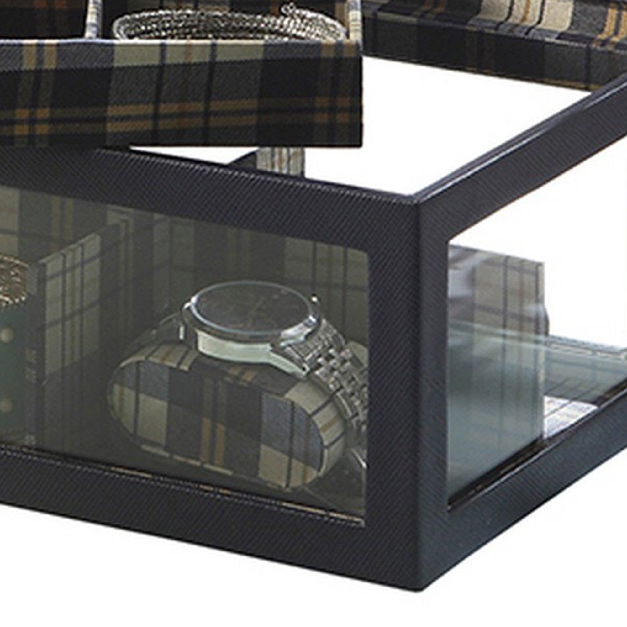 Jewelry Case with Multiple Slots and Removable Watch Cushions, Black - Grand Goldman Shop