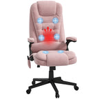 HOMCOM 6 Point Vibrating Massage Office Chair with Heat, Velvet High Back Executive Office Chair with Reclining Backrest, Pad