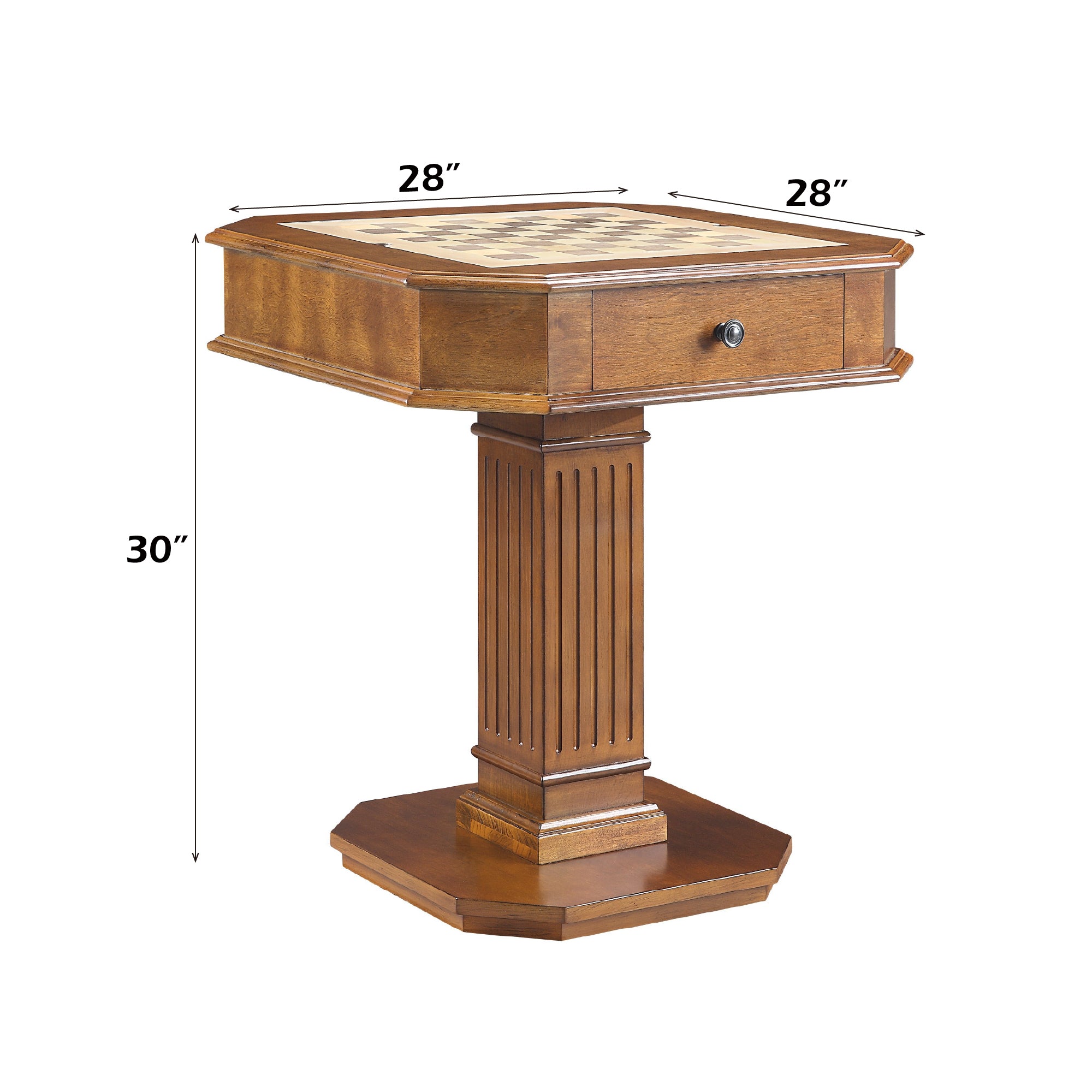 Galini Walnut Finish Game Table (Reversible Game Tray) - Grand Goldman