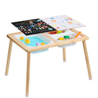 Sensory Table for Toddlers, Kids Activity Table with 3 Foldable Storage Bins & Double-Sided Board, Indoor/Outdoor Play Sand a