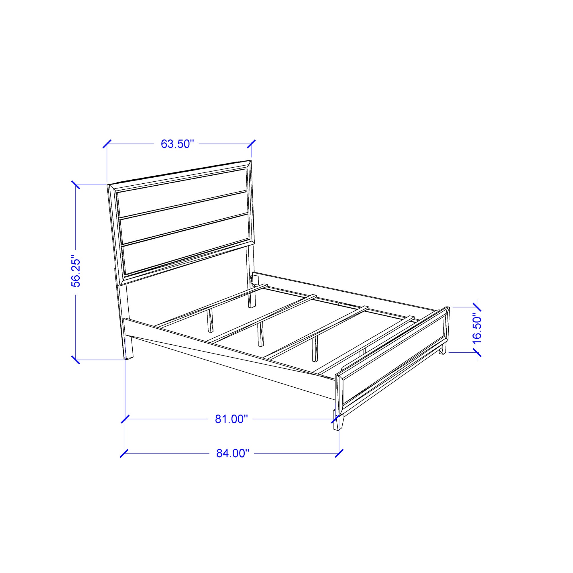 MIRAGE White 5PC King Bedroom Set with Rubber Wood and Slats - Grand Goldman Shop