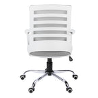 Office Chair, Adjustable Height, Swivel, Ergonomic, Armrests, Computer Desk, Work, Grey Mesh, Chrome Metal, Contemporary, Mod