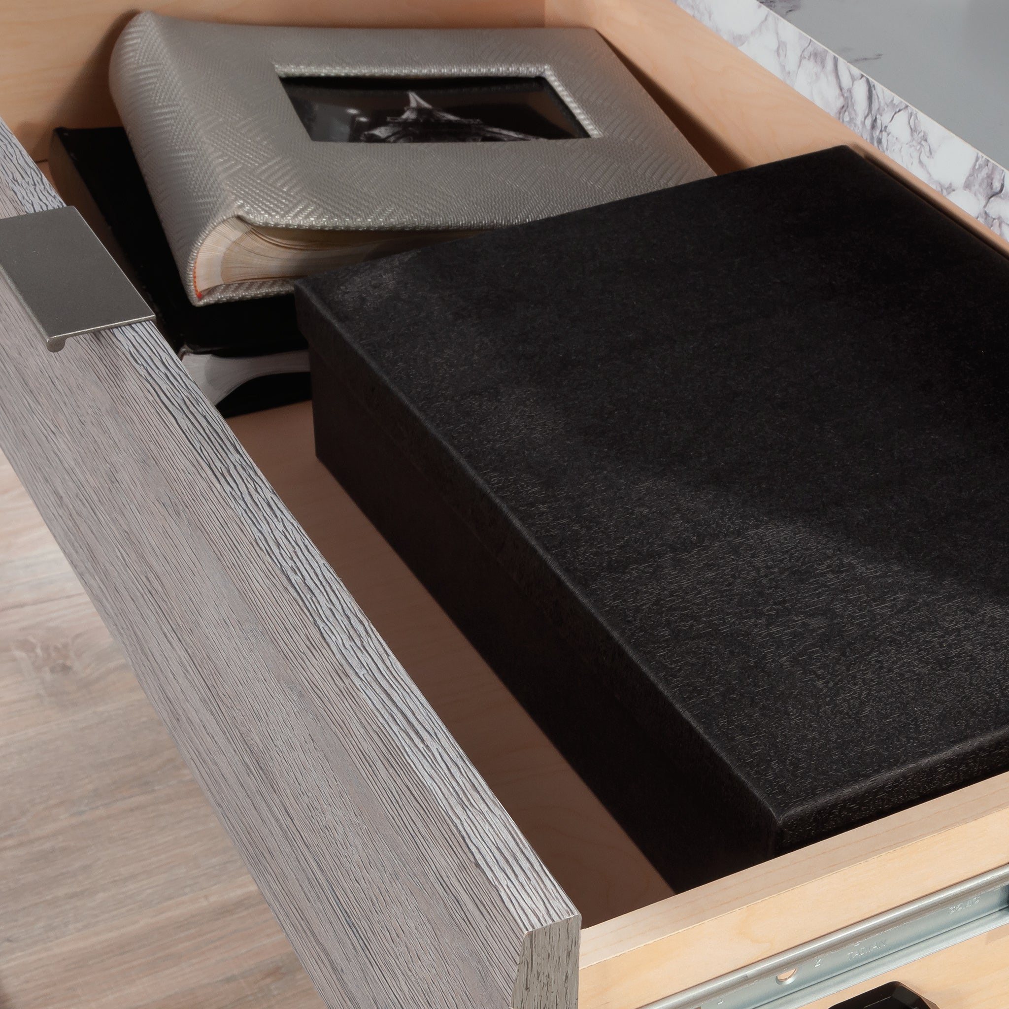 Lateral File with Two Drawers, Medium Gray finish - Grand Goldman