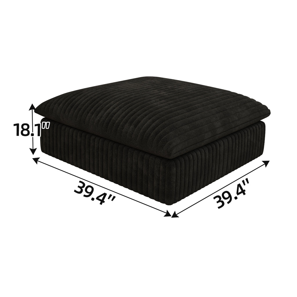 Cloud Sofa,Corduroy Fabric,Deep Seat Couches,Double-layer design,Removable Cushion,No Assembly, DIY Combination for Living room, Bedroom,Conference room ,Apartment,Black - Grand Goldman Shop