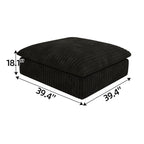 Cloud Sofa,Corduroy Fabric,Deep Seat Couches,Double-layer design,Removable Cushion,No Assembly, DIY Combination for Living room, Bedroom,Conference room ,Apartment,Black - Grand Goldman Shop