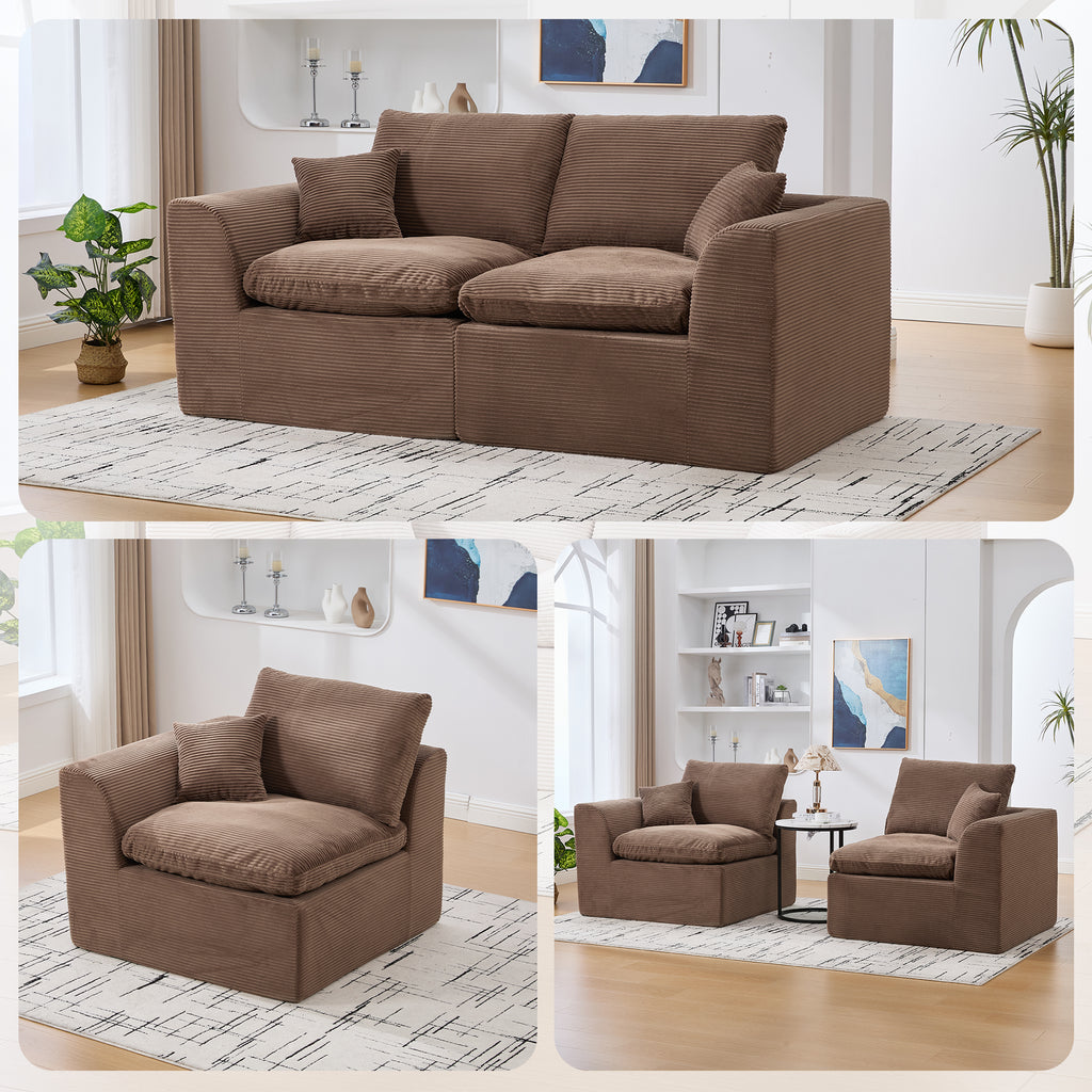 UNITED WE WIN Modular Sectional Sofa Cloud Couch,Comfy Cloud Modern Sofa,2 Seater with Cushion Covers Removable Furniture for Living Room Bedroom Apartments Dorms,No Assembly Required - Grand Goldman Shop